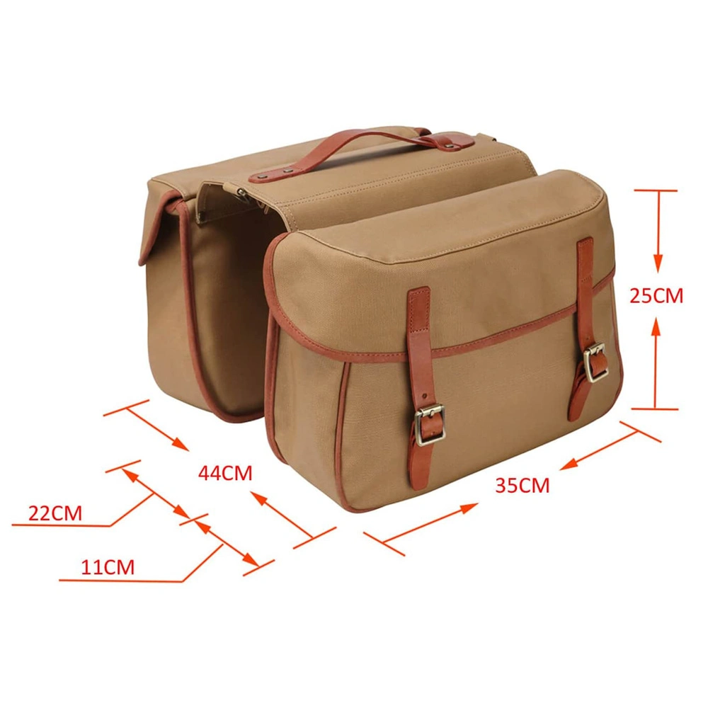 Waterproof Canvas Bicycle Bike Rear Seat Carrier Bag Cycling Double Panniers Bag Pack