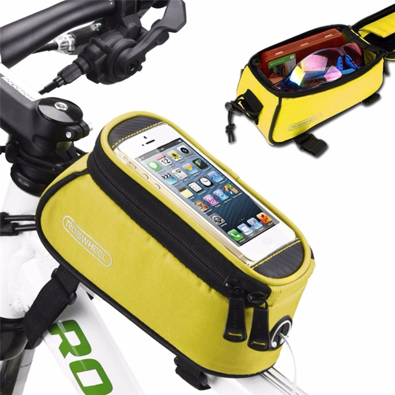 Cycling Handlebar Bag Frame Front Top Tube Bag PU Material Waterproof Touch Screen Protector MTB Moutain Road Bike Bicycle Bag